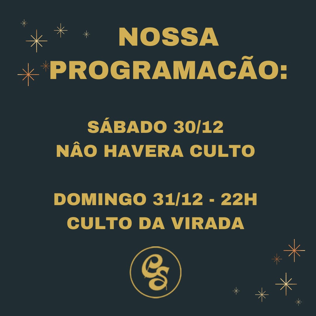 Domingo tem a celebração da VIRADA DE ANO na Cristo Salva 