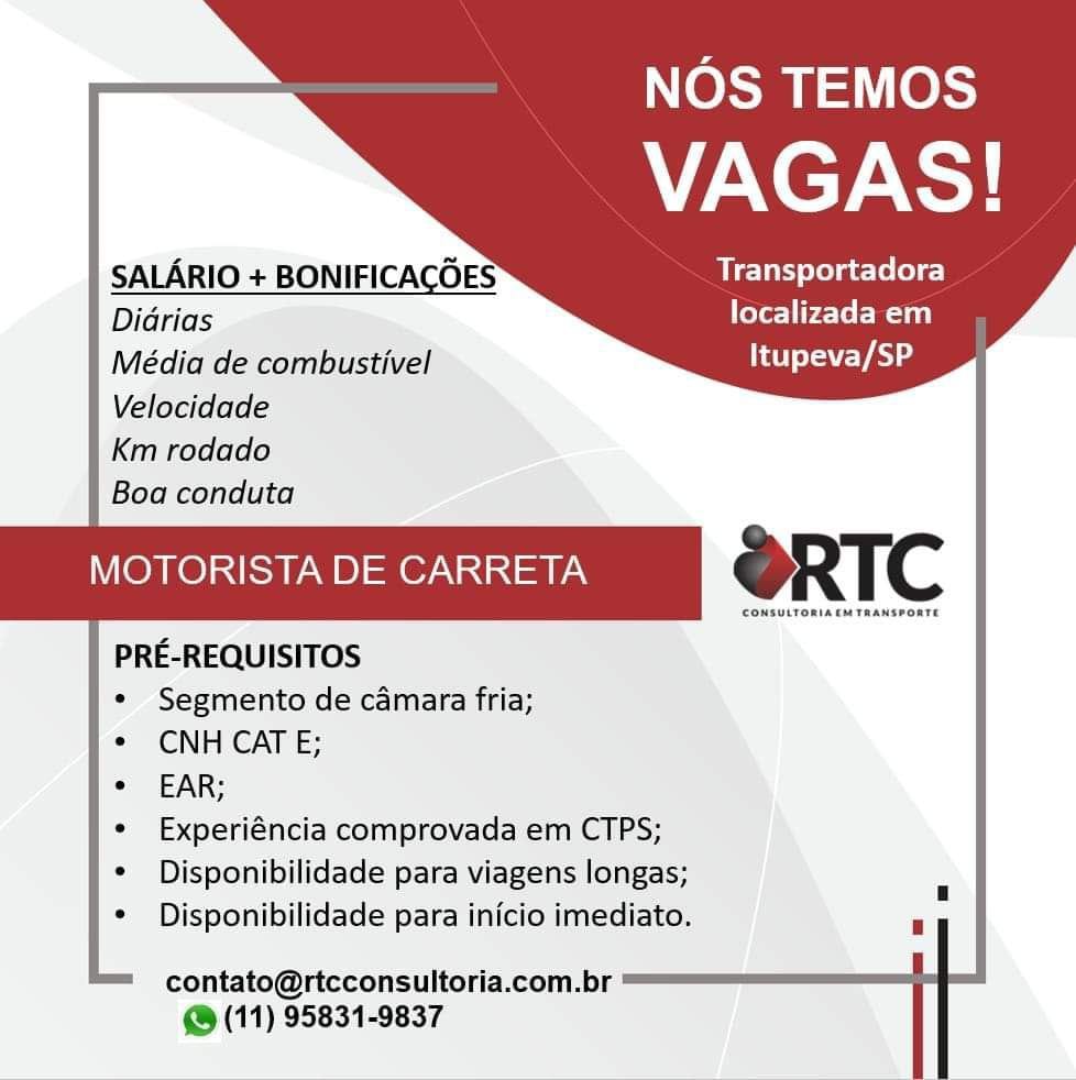 Vagas para motorista d carreta 