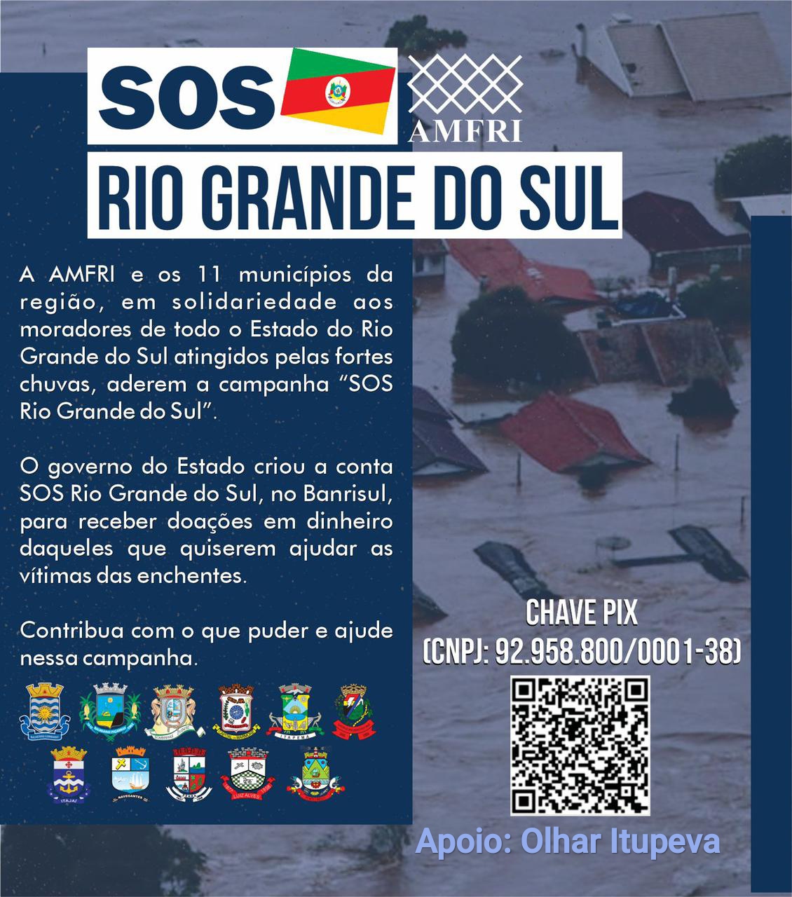 “SOS Rio Grande do Sul”, corrente solidária às vítimas 