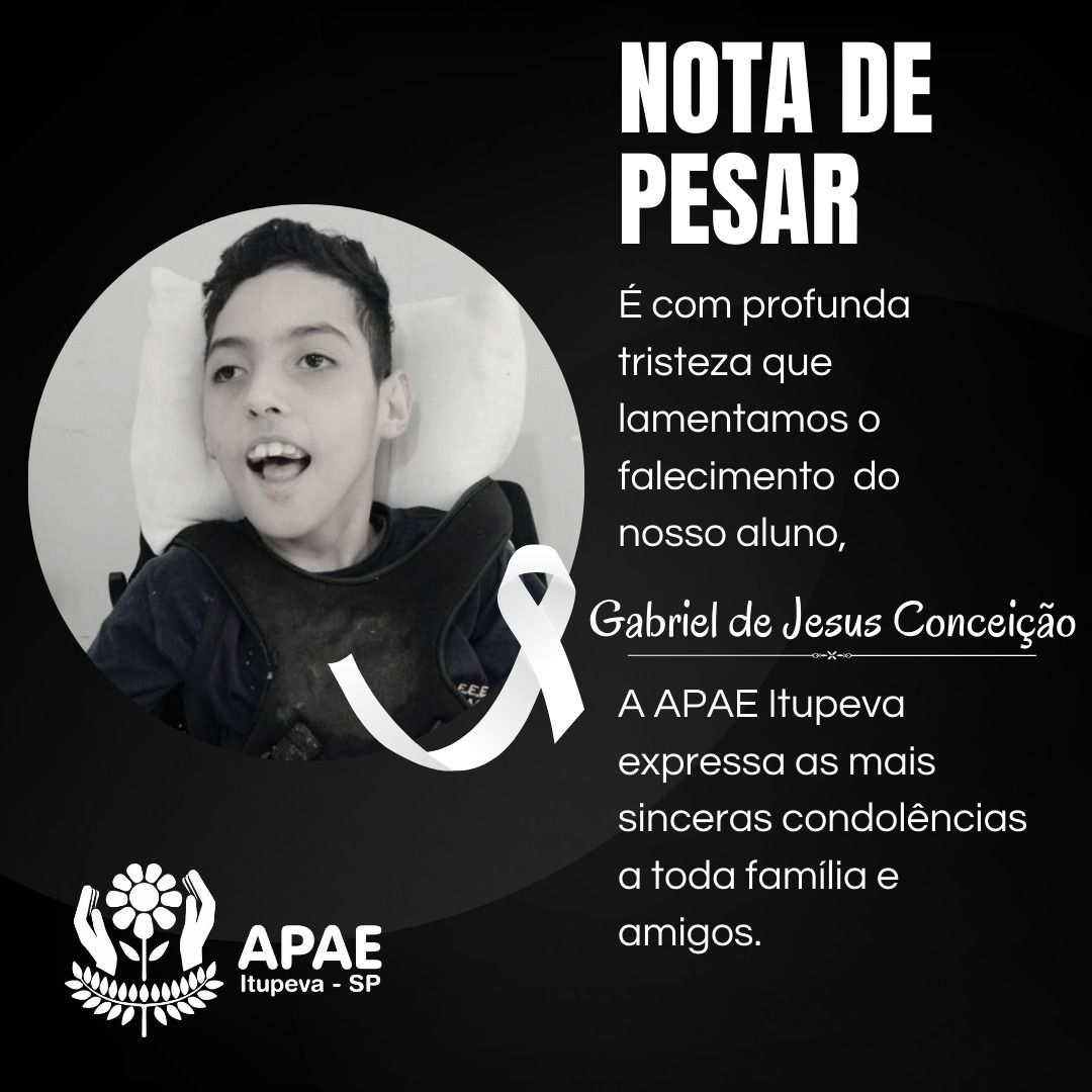 APAE lamenta morte de Gabriel Jesus Conceição